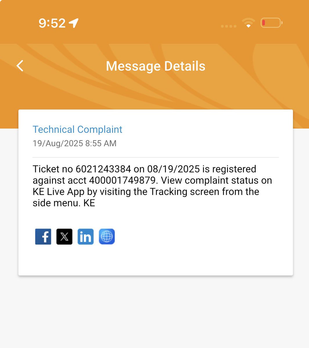 Atyab's tweet photo. @KElectricPk still not resolved…and to top it off, they keep marking it as closed on the app without any action…what a shitshow! https://t.co/P8fNAOYMEf