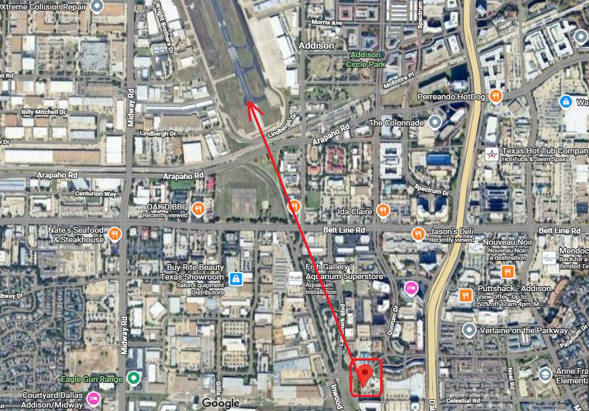 Email: Hello. Can we use (not rent) your parking lot to launch a drone show? We will need 8 hours to set up. 

My response: Hello. Did you happen to notice on your Google Earth shot, that our building is in the immediate flight path to the runway for the local Executive Airport?