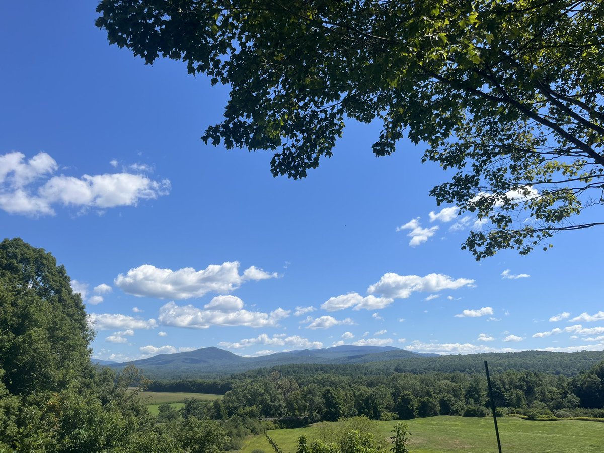 petebate08's tweet photo. this is late august in the upper valley NH/VT. absolute beauty! besides some trees really burnt out..... hopefully some rain sunday?!  @SurfSkiWeather https://t.co/Xj2423zjMY
