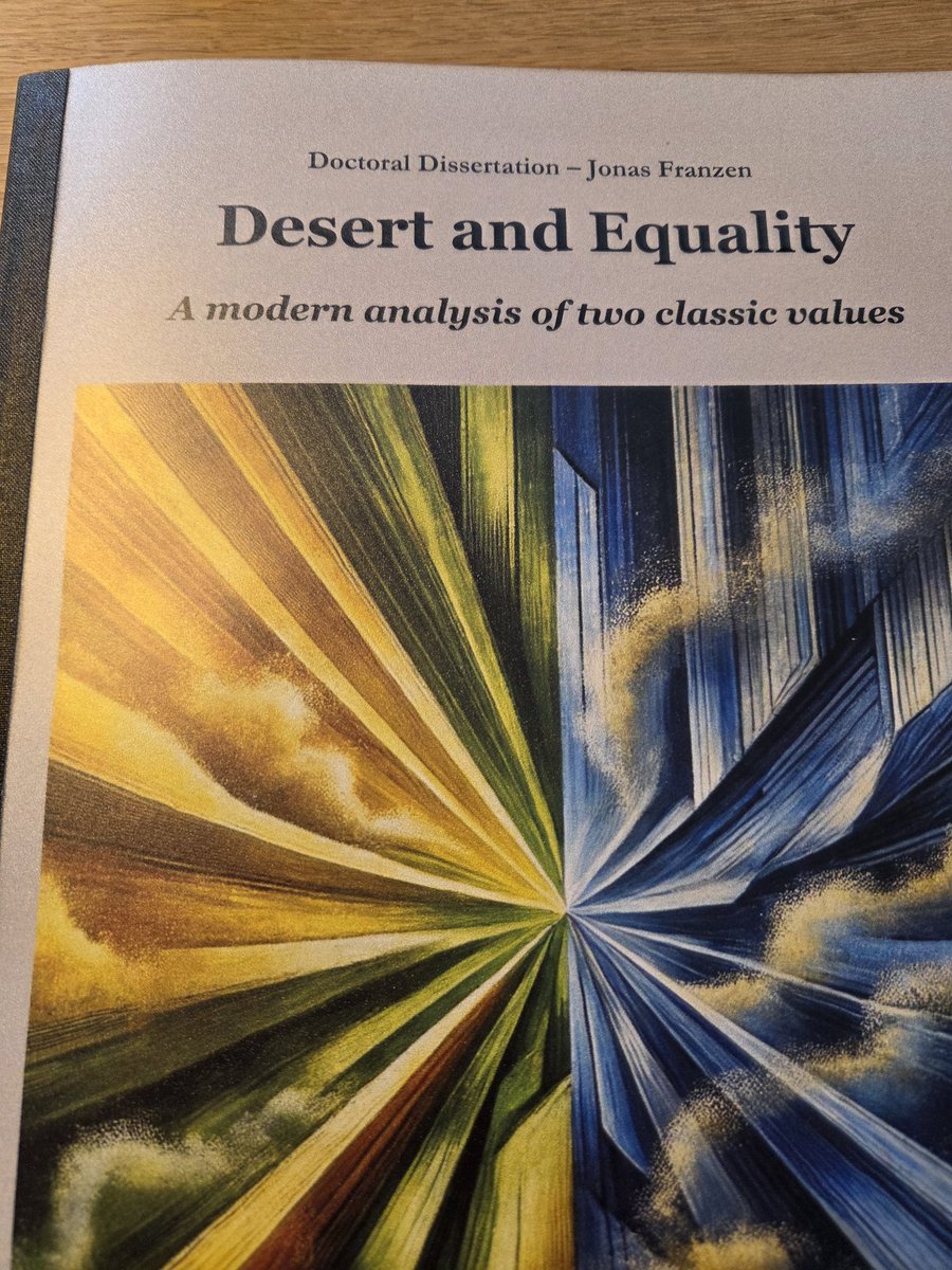 Extremely proud to be serving as the third examiner on Jonas Franzen's phd thesis on Desert and Equality.