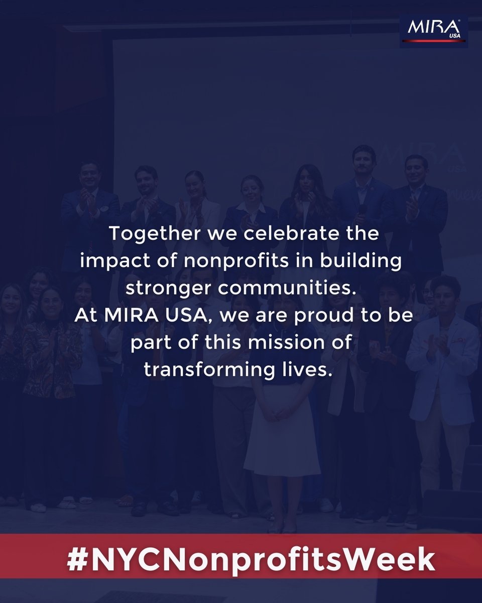 #NYCNonprofitsWeek🗽 At MIRA USA we proudly join the celebration!

✅ For 20+ years we’ve supported the well-being &amp; civic integration of immigrants and 1st &amp; 2nd gen Americans.

👏 Over 35,000 lives impacted
💙 Together, we keep transforming lives.

🌐 mirausa.net