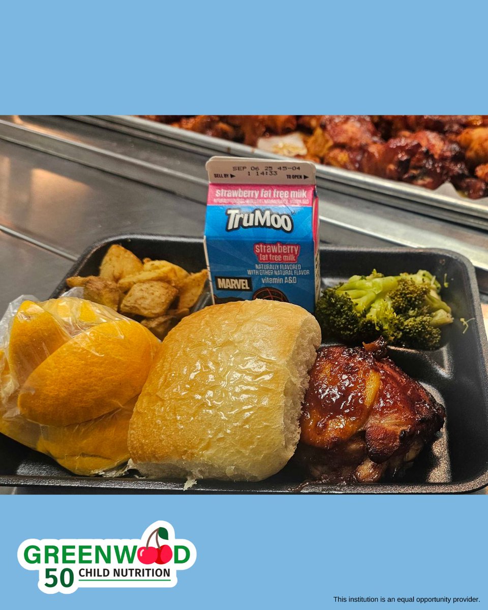 gwd50meals's tweet photo. BBQ chicken with soft yeast rolls and plenty of tasty sides were on the menu at Lakeview Elementary and Westview Middle. 🍗🥖 A hearty meal that kept our students smiling all lunch long. 😋✨ 

📸 Jodi Wilson &amp; Tonya Bowie

@gwd50schools #weareD50 #Greenwoodsc https://t.co/qko50iMetn