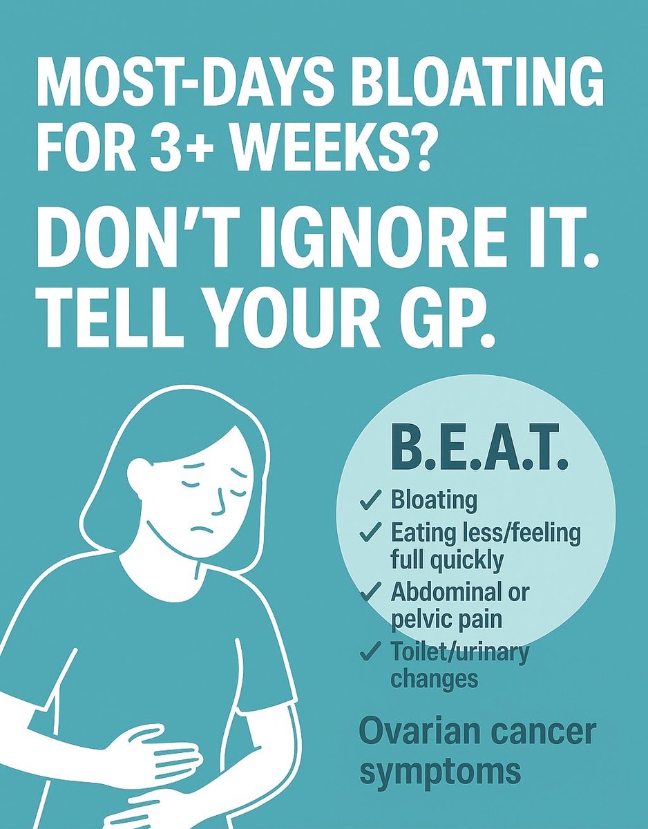 Stephen McCormick (@sja_mcc) on Twitter photo I asked Chat GPT to draw me up an #OvarianCancer symptom awareness poster 👇👏
<a href="/publichealthni/">Public Health Agency</a> <a href="/healthdpt/">Department of Health</a> <a href="/TargetOvarian/">Target Ovarian Cancer</a> <a href="/CancerFocusNI/">Cancer Focus Northern Ireland</a> <a href="/Ovacome/">Ovacome - the ovarian cancer support charity</a> <a href="/BMA_NI/">BMA Northern Ireland</a>
#PublicAwarenessCampaign
Earlier diagnosis🔼Outcomes🔽Cost+Saves Lives
#BEAT
#PersistentSymptoms
#RuleItInTillURuleItOut I asked Chat GPT to draw me up an #OvarianCancer symptom awareness poster 👇👏
<a href="/publichealthni/">Public Health Agency</a> <a href="/healthdpt/">Department of Health</a> <a href="/TargetOvarian/">Target Ovarian Cancer</a> <a href="/CancerFocusNI/">Cancer Focus Northern Ireland</a> <a href="/Ovacome/">Ovacome - the ovarian cancer support charity</a> <a href="/BMA_NI/">BMA Northern Ireland</a>
#PublicAwarenessCampaign
Earlier diagnosis🔼Outcomes🔽Cost+Saves Lives
#BEAT
#PersistentSymptoms
#RuleItInTillURuleItOut