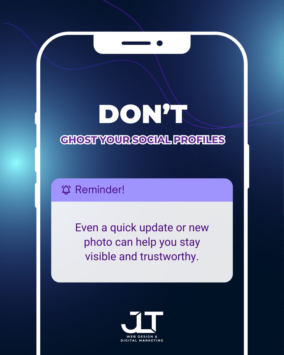 jlt_web's tweet image. Don’t ghost your socials. Even small updates keep you visible + build trust. Consistency beats disappearing. Stay on your audience’s radar with fresh, simple content. 👉 Need a plan that fits your pace? jltwebsolutions.com/social-media-m…
 #JLTWebSolutions