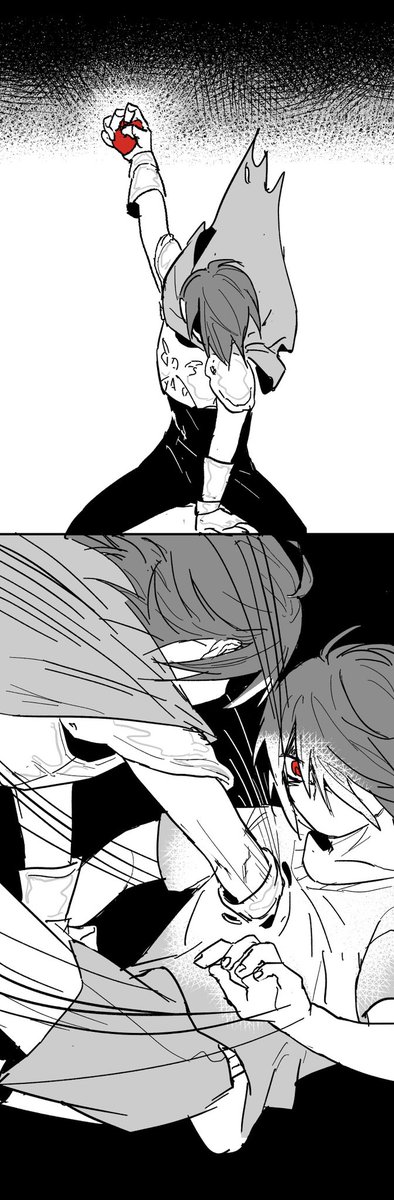 【First connection】（1/3）
The night Kris first got the red soul.
⚠️Dark/Light Kris selfcest WITHOUT player 🫐x🍏

ソウルを貰った夜の話。闇クリス×光クリス、ほぼサイレント漫画。

#DELTARUNE
#Kriscest ←I REALLY NEED THIS HASHTAG.More pls!!😭