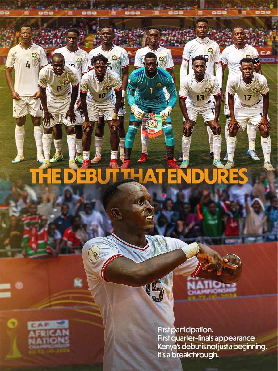 The boys have done their best given that this was their CHAN debut. The whole team should walk with their heads held high despite not advancing to the semis. 
I am really looking forward to the AFCON in 2027. I believe they will make us proud too. #HarambeeStars #CHAN #CHAN2024