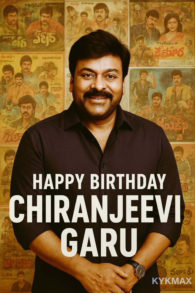 YashwanthPrime's tweet photo. @KChiruTweets"Happy Birthday, Chiranjeevi Garu! Congratulations on completing 70 incredible years of a legendary career filled with iconic films and inspiration. Wishing you health and happiness! #Chiranjeevi #70YearsOfExcellence #TollywoodLegend"#πΊππΊ_πΌπ°π. https://t.co/tXU6X23Rxi