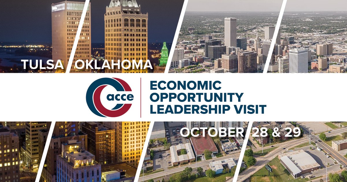 ACCEHQ's tweet image. Only for ACCE chamber members → Leadership Visit: Tulsa, Oct. 28–29. Discover how Tulsa drives workforce, small biz &amp;amp; inclusive growth. Early bird: $250 through Sept. 8. #ChamberStrong
bit.ly/2025EconOppLea…