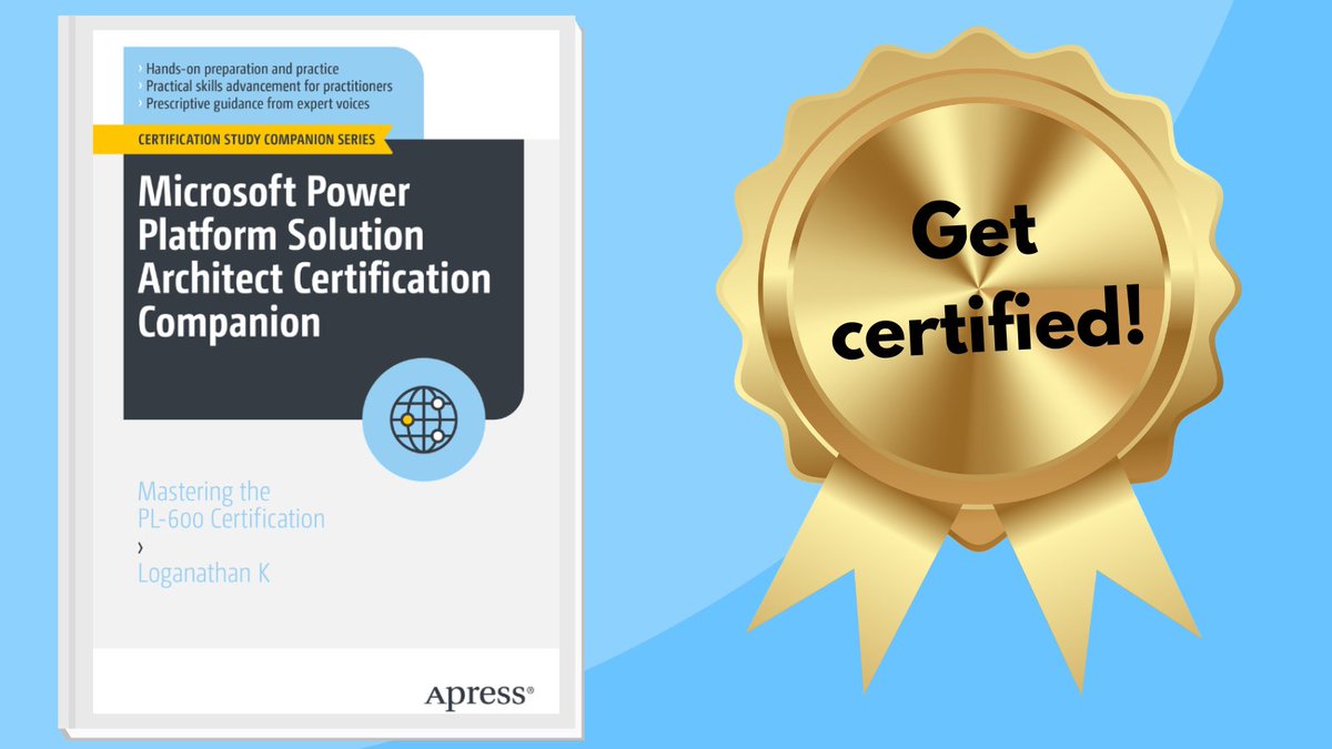 Apress's tweet photo. 🎯 Want to ace the PL-600 exam? This expert-crafted guide covers everything from ALM to AI integration—plus practice questions to test your readiness. 📚 Your journey to certification starts here! #PL600 #MicrosoftCertification #PowerPlatform
🔗 https://t.co/exDC3iCxZF https://t.co/v38jC4C7gT