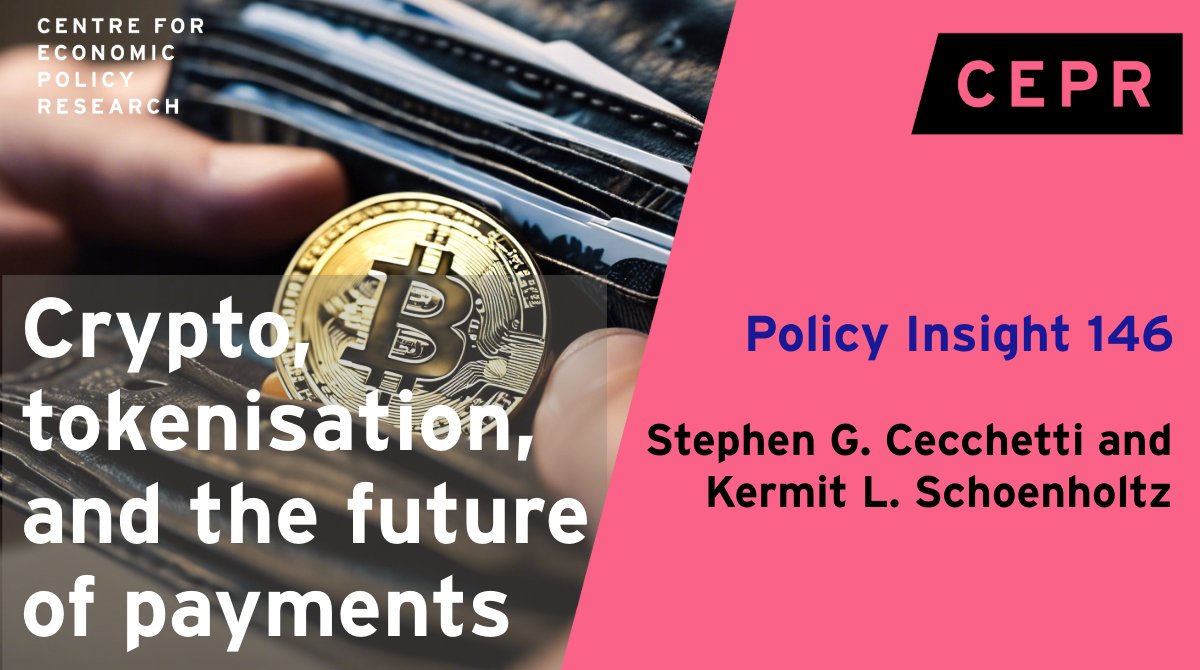 CEPR (@cepr_org) on Twitter photo 📢New CEPR #PolicyInsight - #Crypto, tokenisation, and the future of payments
Stephen Cecchetti <a href="/BrandeisBiz/">Brandeis School of Business and Economics</a> <a href="/ESRBofficial/">European Systemic Risk Board</a>, Kermit L. Schoenholtz <a href="/NYUStern/">NYU Stern</a> <a href="/MoneyBanking1/">CecchettiSchoenholtz</a>
ow.ly/lGTa50WK6Yr 📢New CEPR #PolicyInsight - #Crypto, tokenisation, and the future of payments
Stephen Cecchetti <a href="/BrandeisBiz/">Brandeis School of Business and Economics</a> <a href="/ESRBofficial/">European Systemic Risk Board</a>, Kermit L. Schoenholtz <a href="/NYUStern/">NYU Stern</a> <a href="/MoneyBanking1/">CecchettiSchoenholtz</a>
ow.ly/lGTa50WK6Yr