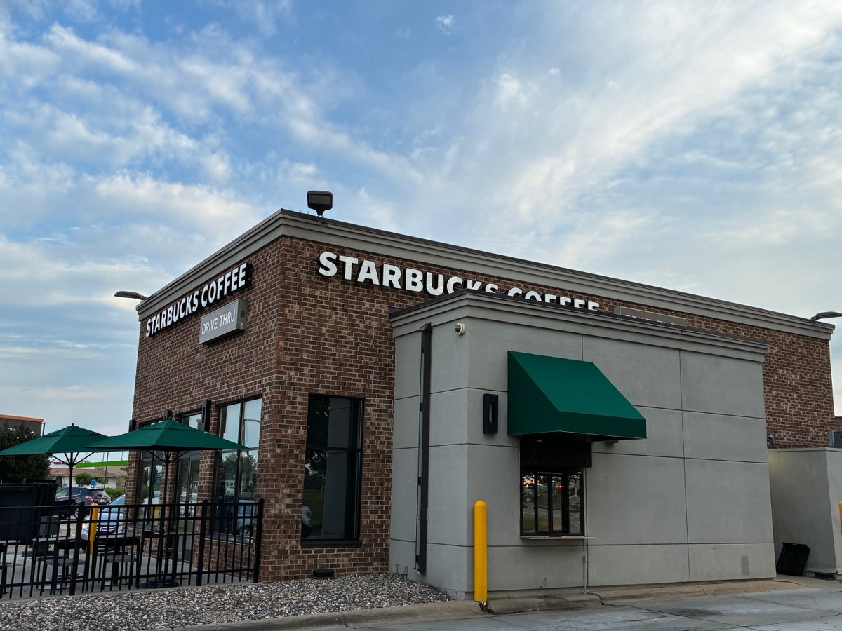 This stationary awning was manufactured and installed by Hoigaard's for a customer's drive thru in Roseville, MN.