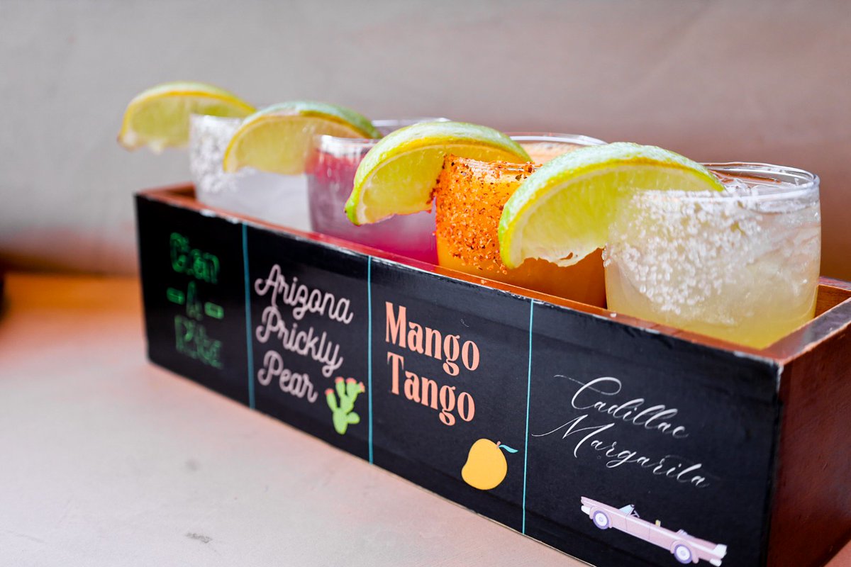 Sip your way through four of our fan-favorite flavors with our Margarita Flight — Cien-A-Rita, Mango Tango, Cadillac, and Arizona Prickly Pear. Which one will be your favorite? ☀️