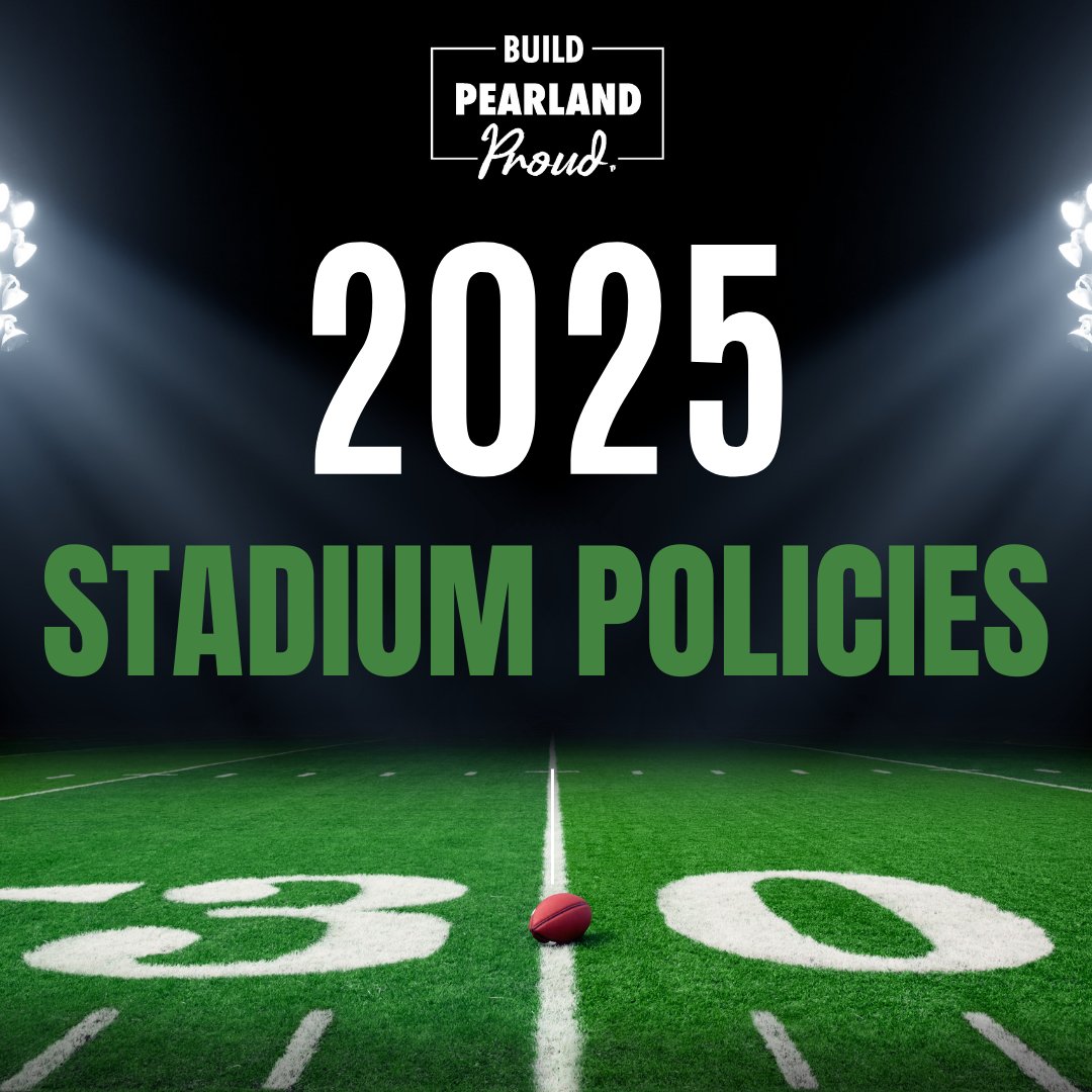 Headed to a Pearland ISD football game? Be game-day ready! ✨🏈 

New Clear bag policy: pearlandisd.org/departments/at…

Cashless concessions: pearlandisdconcessionstand.square.site

Tickets are online purchase only🎟️: pearlandisd.org/departments/at…

See you under the lights! #BuildPearlandProud