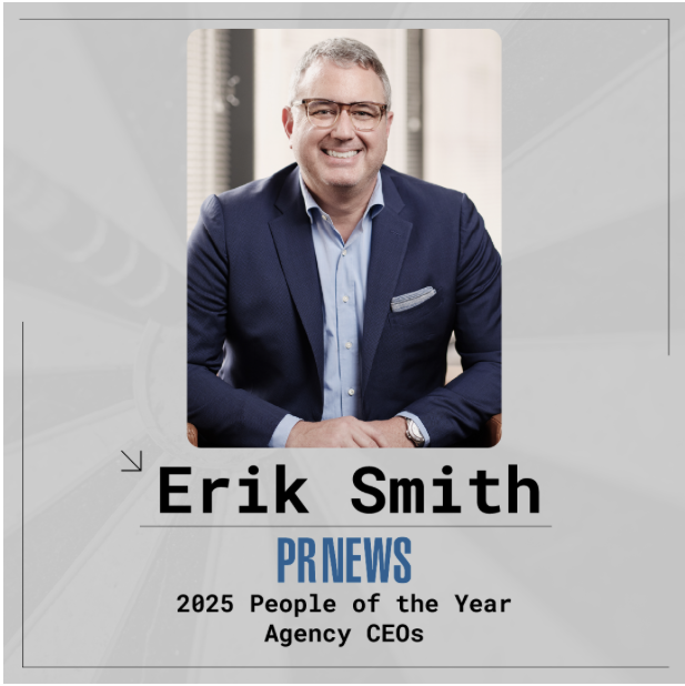 SevenLetter's tweet photo. Join us in celebrating our CEO, @ErikSmithDC, for being recognized as an outstanding Agency CEO in @PRNews  2025 People of the Year. Erik’s leadership inspires us at Seven Letter and sets a standard for the industry.

Check out Erik &amp; the full award here: https://t.co/VajfrXJPsZ https://t.co/ya9gMJ5lWK