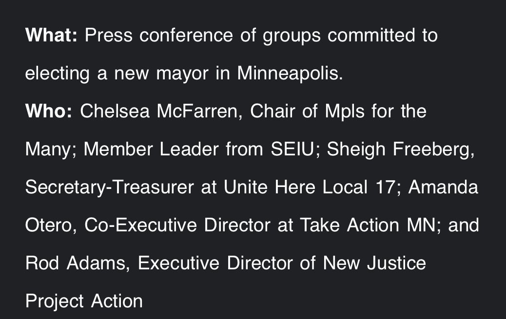 i’m at city hall for a presser by mpls for the many and their coalition