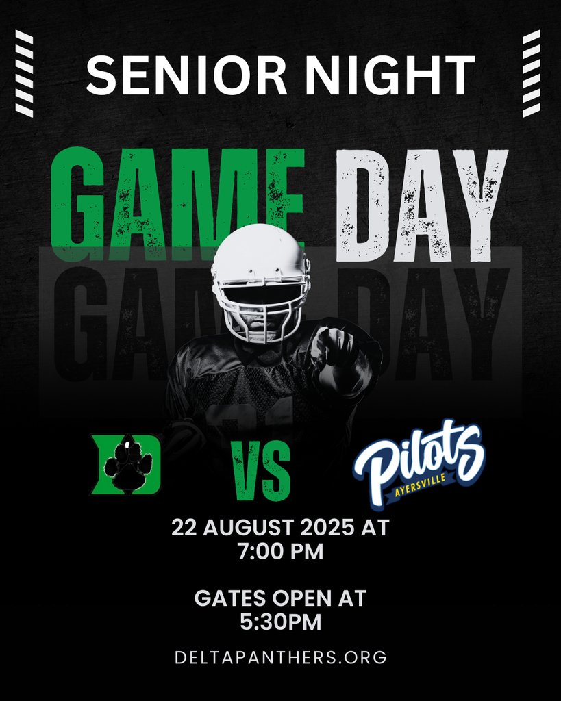 Football Friday Night:
Gates open 5:30pm
Kickoff 7:00pm
Senior Night Ceremony begins 6:35pm

Adults $8
Students $5
Cash at the gate or online at 
gofan.co/event/1952988?…

Catch the action on the livestream: youtube.com/live/DWGNlQpIZ…
