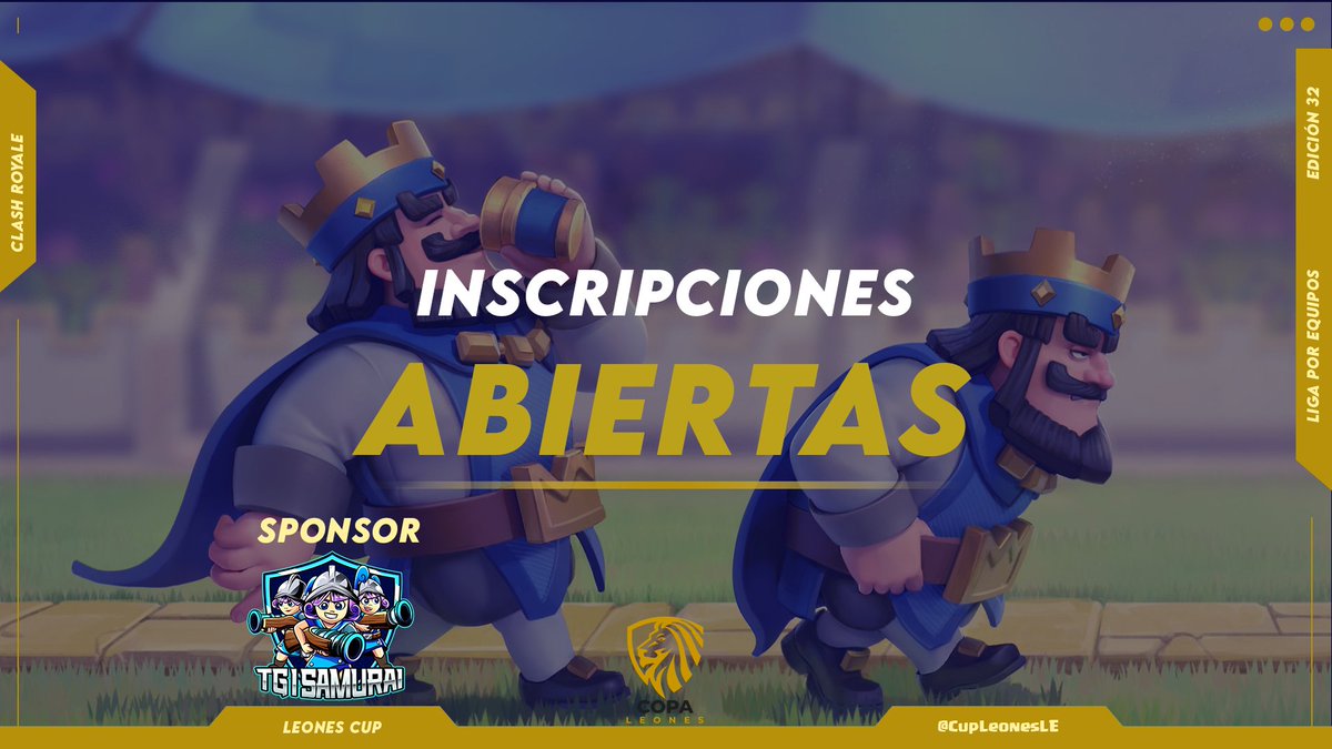 Leones Cup (@cupleonesle) on Twitter photo #ClashRoyale
Abrimos Inscripciones Edición 32!!!
Requisitos:
*Seguirnos
* Seguir a:
<a href="/pedrodanielvega/">pedro daniel vega</a>
<a href="/TG_SAMURAI/">TG I SAMURAI</a>
<a href="/Oddyssey_offcl/">Oddyssey🏛️</a>
<a href="/The_Gladers/">The Gladers</a>
* Dar RT y FAV
* Etiquetar 3 Equipos
Edicion con Premio!!! #ClashRoyale
Abrimos Inscripciones Edición 32!!!
Requisitos:
*Seguirnos
* Seguir a:
<a href="/pedrodanielvega/">pedro daniel vega</a>
<a href="/TG_SAMURAI/">TG I SAMURAI</a>
<a href="/Oddyssey_offcl/">Oddyssey🏛️</a>
<a href="/The_Gladers/">The Gladers</a>
* Dar RT y FAV
* Etiquetar 3 Equipos
Edicion con Premio!!!