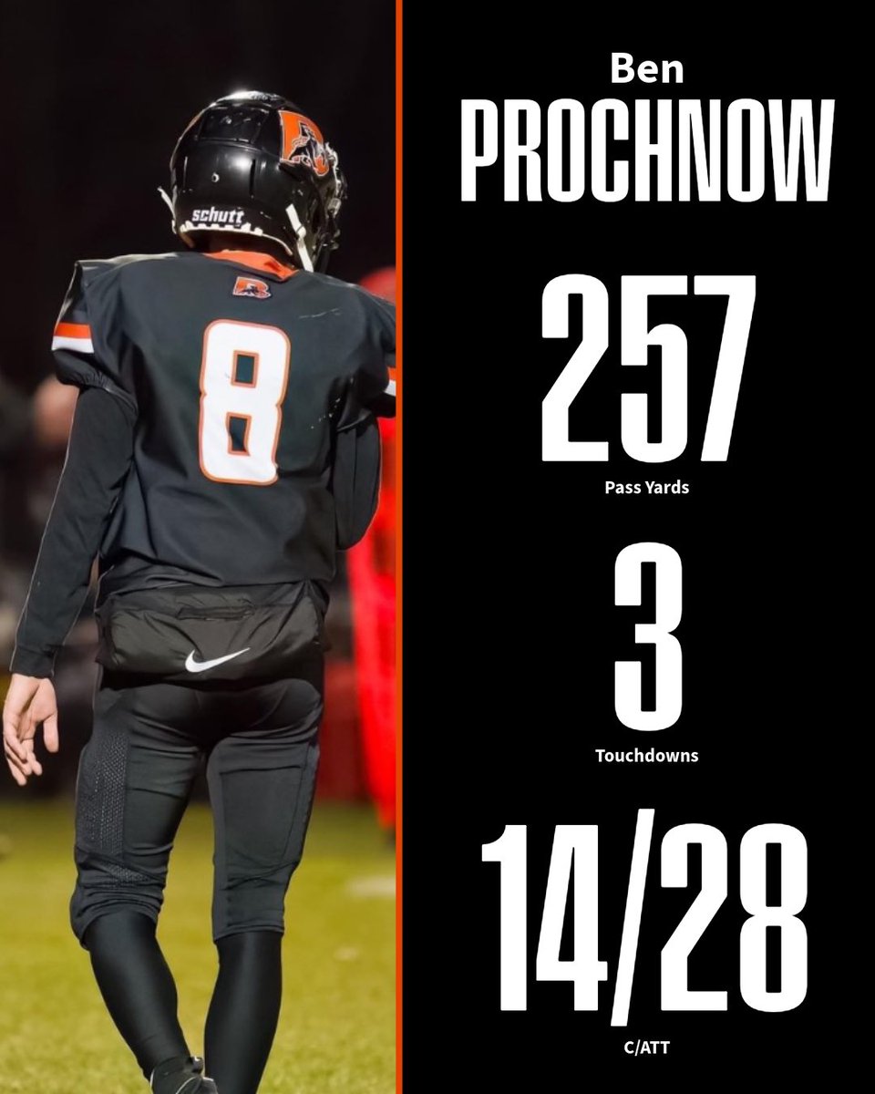 Bound_wi's tweet image. Despite the loss, Reedsville QB Ben Prochnow had a quality night.

🐆 257 Pass Yards
🐆 3 Touchdowns
🐆 14/28 C/ATT

#wisfb Instagram