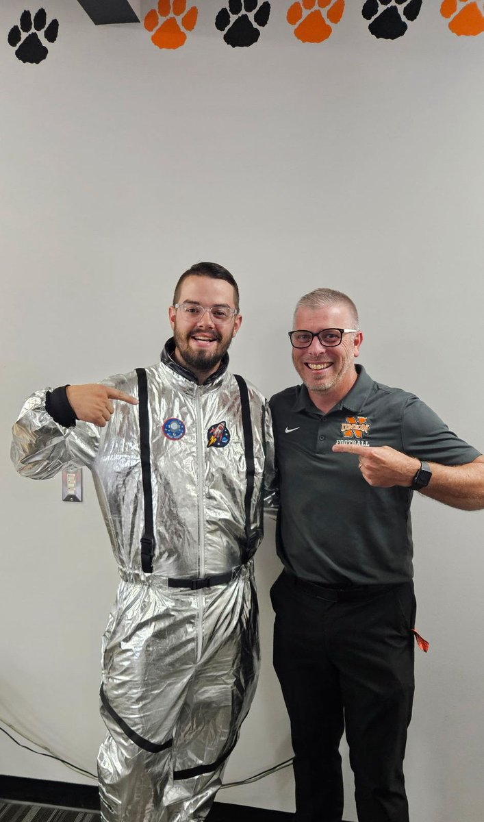 NU_Supt's tweet photo. Busy day in NULSD! I met an astronaut (Mr. Conley), scoreboard is progressing, lunches, and Pringle challenge all while operating on a 2 hour delay! Oh, did I mention first Friday night 🏈 game at Pleasant tonight! #NUpride https://t.co/D5Zhtwt3OB