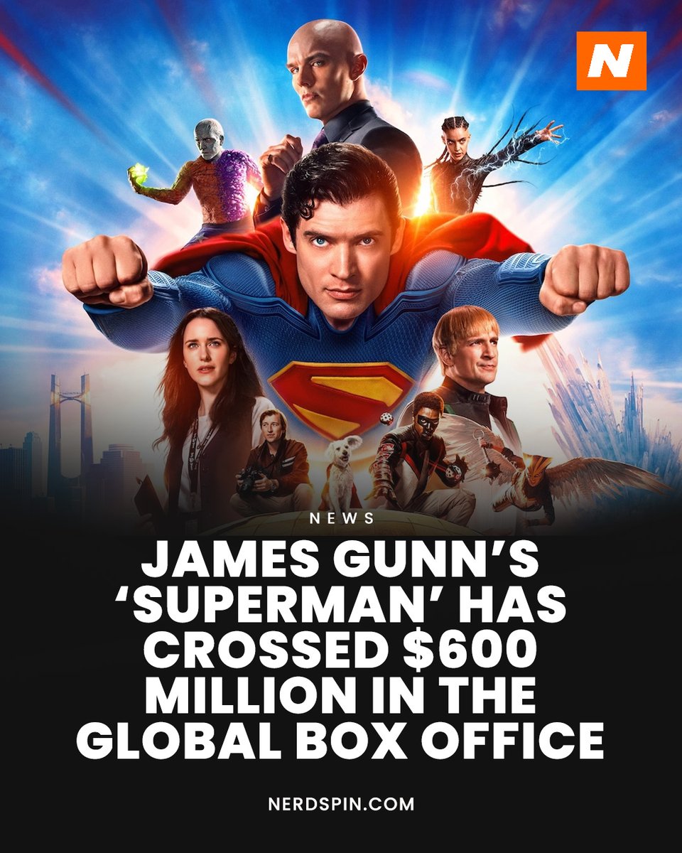 James Gunn’s SUPERMAN has crossed $600 million at the global box office. #superman
