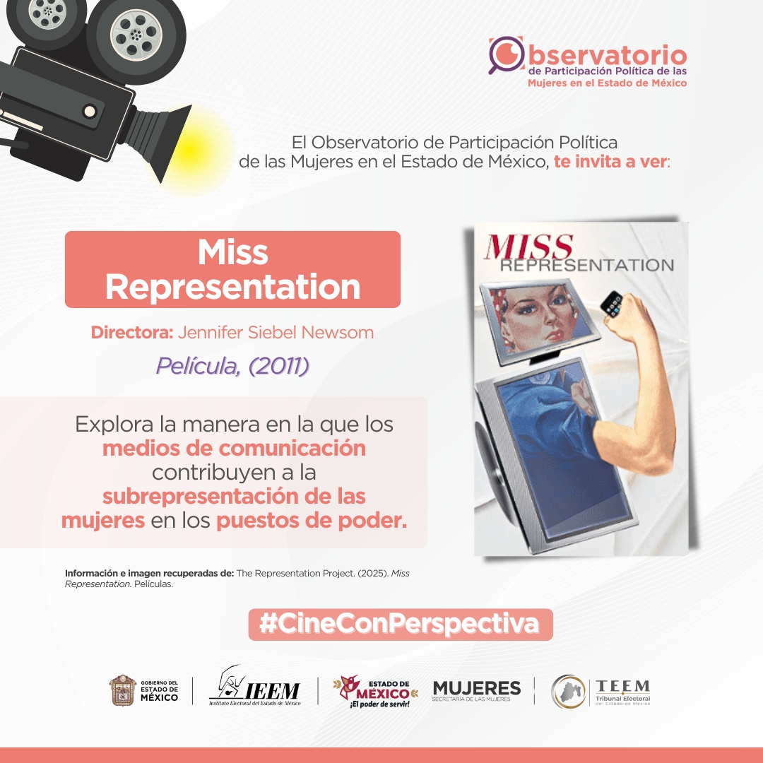 📰💡 Descubre cómo los medios han influido en la percepción de las mujeres en el poder 👩‍⚖️📺.
¡Es hora de cuestionarlo todo! 💜 
Te invitamos a ver Miss Representation. 🎬✨

#RecomendacionesConPerspectiva #CineConPerspectiva
