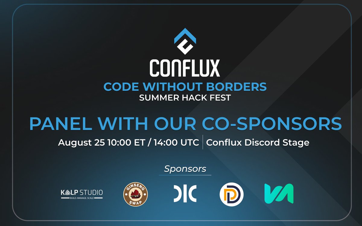 Conflux en Español (@conflux_espanol) on Twitter photo 🎙️ Únete a en un panel con nuestros copatrocinadores del SummerHackfest 2025, una oportunidad para aprender más sobre cada proyecto
<a href="/dForcenet/">dForce</a> <a href="/mesonfi/">Meson Finance</a> <a href="/GinsengSwap/">Ginseng Swap</a> | <a href="/shui_finance/">SHUI丨Ver. 2.0 LIVE!</a> <a href="/Kalp_Studio/">Kalp Studio</a>
Estamos agradecidos de ver a tantos participantes
discord.com/channels/70795… 🎙️ Únete a en un panel con nuestros copatrocinadores del SummerHackfest 2025, una oportunidad para aprender más sobre cada proyecto
<a href="/dForcenet/">dForce</a> <a href="/mesonfi/">Meson Finance</a> <a href="/GinsengSwap/">Ginseng Swap</a> | <a href="/shui_finance/">SHUI丨Ver. 2.0 LIVE!</a> <a href="/Kalp_Studio/">Kalp Studio</a>
Estamos agradecidos de ver a tantos participantes
discord.com/channels/70795…