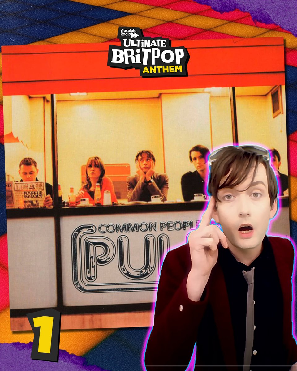 absoluteradio's tweet photo. The Ultimate Britpop Anthem, as voted for by you, is Common People by @welovepulp! https://t.co/o56otLQDud