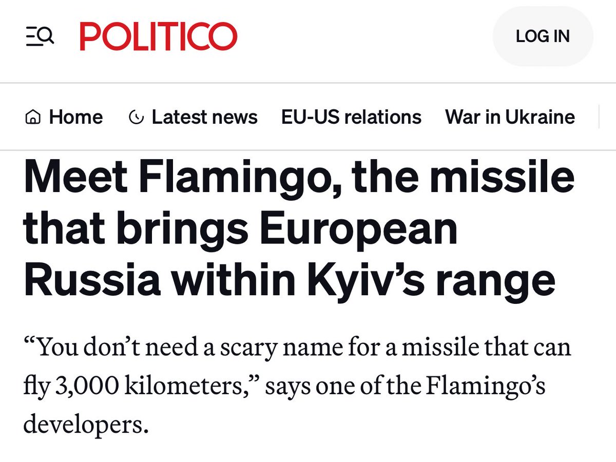 Things don’t add up with the Flamingo.

"We did not want to go public with this one, but it seems to be the right time. Flamingo is the long-range cruise missile that can carry a 1,150 kilogram warhead and fly into Russia for 3,000 kilometers,” Iryna Terekh, the company's CEO and