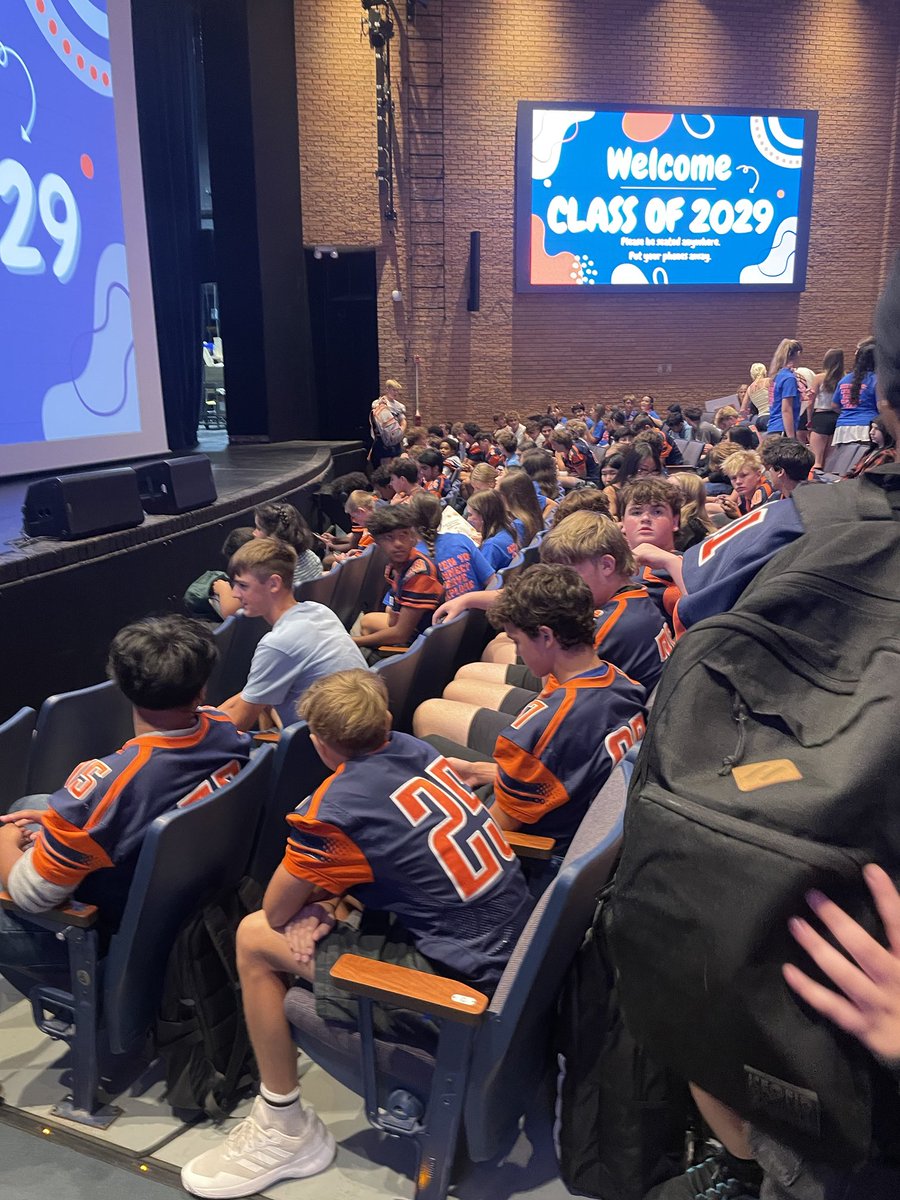 Loved seeing all football jerseys in the front for a class of 2029 assembly.   Great to see players being leaders and attentive.   Well done men.  #BuiltDifferently