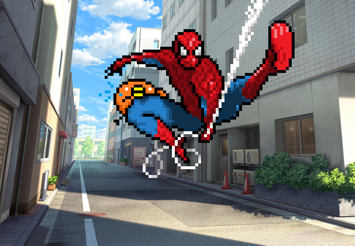 おはようございドス！！
ドット絵ドスドス土曜日～！！
(σ´θ`)σ三σ✨

スパイダーマンｘMTGの発売に先駆けて、ドット絵を作ったよ！！
何かのトークンとして使えたら良いなと思いつつ、カッコ良くドスドスできて嬉しい～✨

今日は１３時からトークン作る配信！！
遊びに来て～(´θ`*)