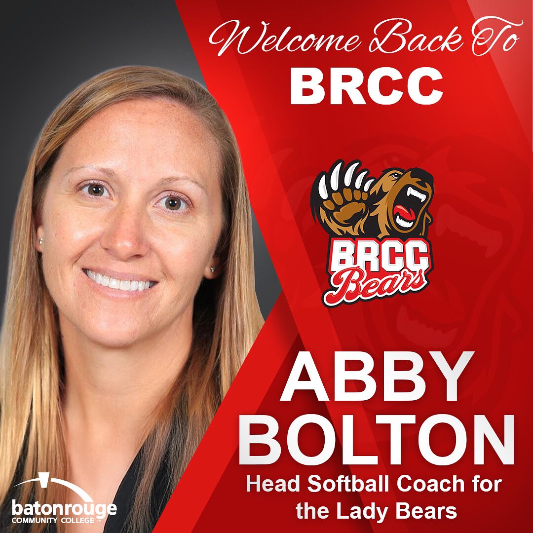 @BRCCAthletics (@brccathletics) on Twitter photo The BRCC Athletic Department and Bears Athletic Director Brock Kantrow proudly announce Abby Bolton as the new Head Coach of the Lady Bears Softball team. 
We're excited to welcome Coach Bolton back to BRCC and look forward to a bright future for Bears Softball.
#clawsup The BRCC Athletic Department and Bears Athletic Director Brock Kantrow proudly announce Abby Bolton as the new Head Coach of the Lady Bears Softball team. 
We're excited to welcome Coach Bolton back to BRCC and look forward to a bright future for Bears Softball.
#clawsup