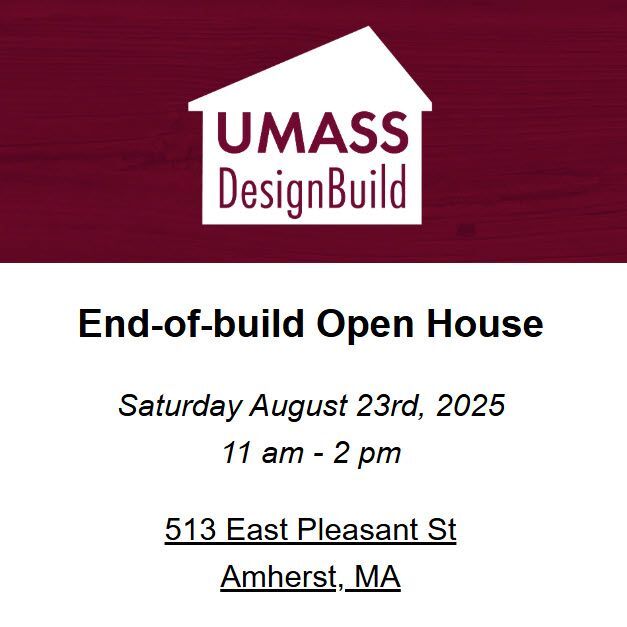 Curious how the Design-Build project is going? Join <a href="/UMassBCT/">BCT at UMass Amherst</a> and @umassarchitecture tomorrow (Sat, 8/23 at 11am-2pm) at our open house and see for yourself.

More information: ift.tt/l2eU7Ln 

#designbuild #construction #design #UMass #UMassAmherst #UMassECO #UMassSES…