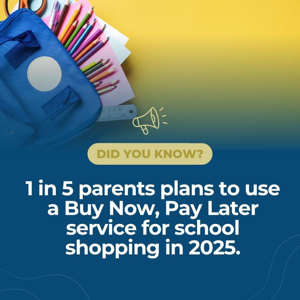 LatusGroup's tweet image. ☝️ Did you know?

1 in 5 parents plans to use Buy Now, Pay Later for school shopping. 

Do you like the option of Buy Now, Pay Later?

Source: Savings.com’s 2025 Back-to-School Spending Report 

#latusgroup #funfactfriday #funfinance