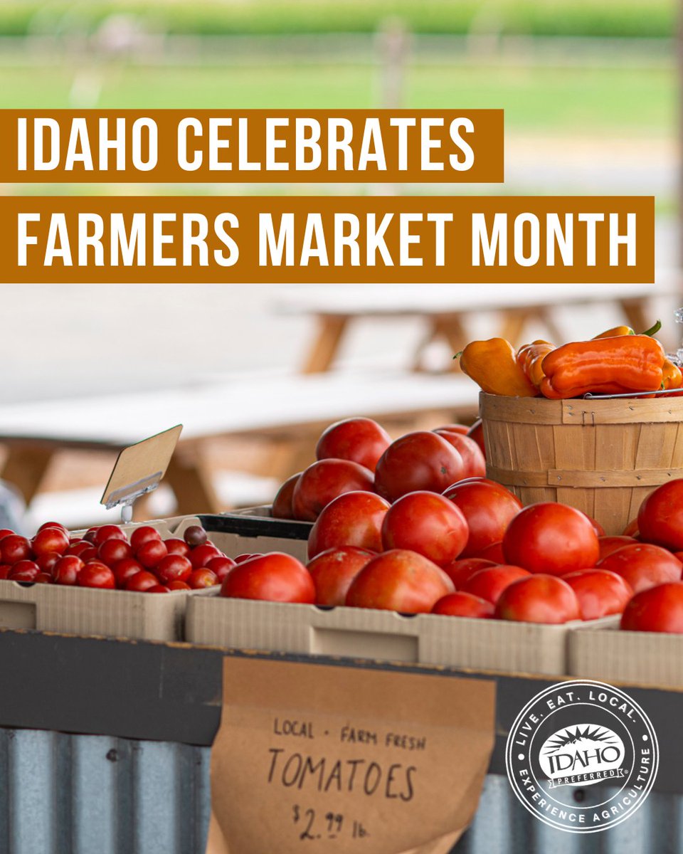Idaho Commerce (@idahocommerce) on Twitter photo Even though the month is almost over, there’s still time to celebrate your local farmers market!
Join us as we celebrate with our partners <a href="/IdahoPreferred/">Idaho Preferred®</a> and <a href="/Idahoag/">Idaho State Dept. of Agriculture</a> and use their Farmers Market Finder.
Learn more: idahopreferred.com/products/farme… Even though the month is almost over, there’s still time to celebrate your local farmers market!
Join us as we celebrate with our partners <a href="/IdahoPreferred/">Idaho Preferred®</a> and <a href="/Idahoag/">Idaho State Dept. of Agriculture</a> and use their Farmers Market Finder.
Learn more: idahopreferred.com/products/farme…