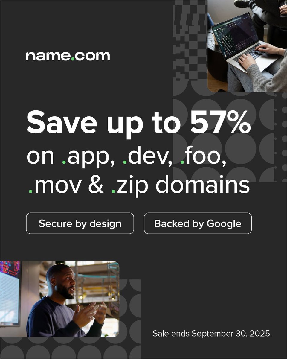 Lock in your .app, .dev, .foo, .mov, or .zip domain before the sale wraps September 30: name.social/sale-wrap