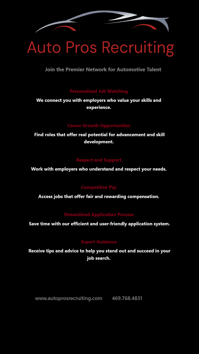 pros_auto29216's tweet image. Real Jobs. Real Connections. Let’s Get You Hired  Call today! 469.768.4831 #autoprosrecruiting #recruitingredefined #recruiting #automotivecareers #automotivetalent #automotivejobs #automotive