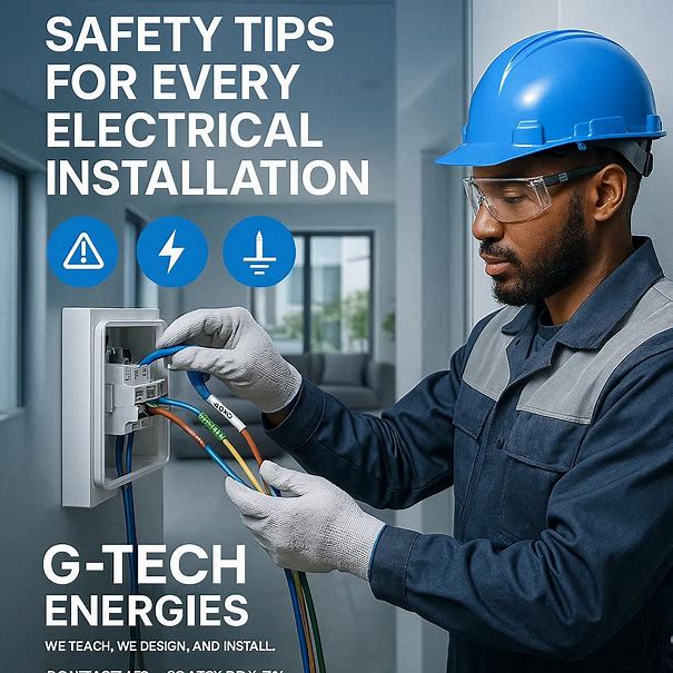 Doing electrical work? Don’t gamble with your safety.
✔ Use quality wires
✔ Don’t overload sockets
✔ Always switch off power first
✔ Get a certified pro

G-Tech Energies = safe + smart installations.

wa.link/9jzms8

#ElectricalSafety

#GTechKnows

#PowerUpSmart