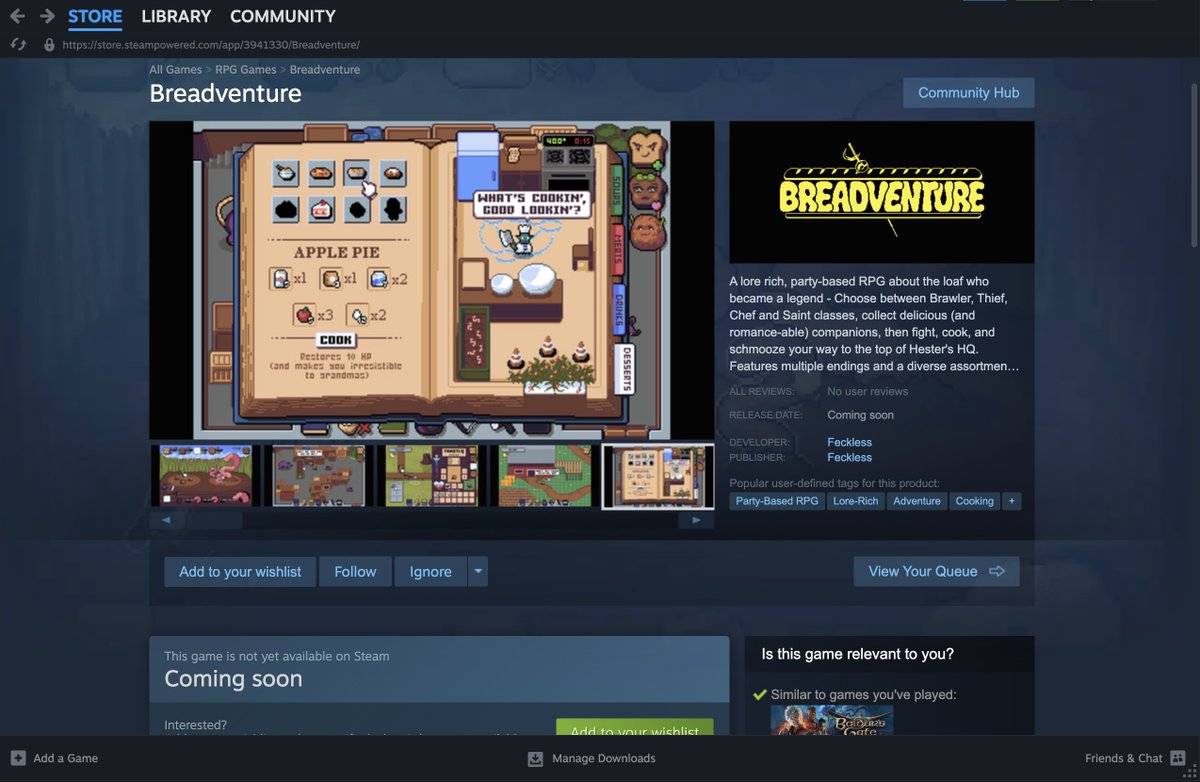 You should go on Steam and search for "Breadventure"

All the cool kids are doing it