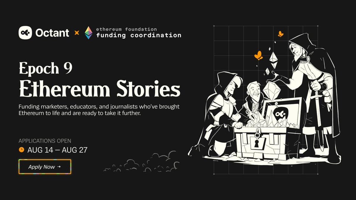 Base (@base) on Twitter photo Storytellers, content creators, journalists, and researchers: <a href="/OctantApp/">Octant.eth</a> and the <a href="/ethereumfndn/">Ethereum Foundation</a> are distributing over $1M in funding to people telling the story of Ethereum.
Base creators are eligible. Storytellers, content creators, journalists, and researchers: <a href="/OctantApp/">Octant.eth</a> and the <a href="/ethereumfndn/">Ethereum Foundation</a> are distributing over $1M in funding to people telling the story of Ethereum.
Base creators are eligible.