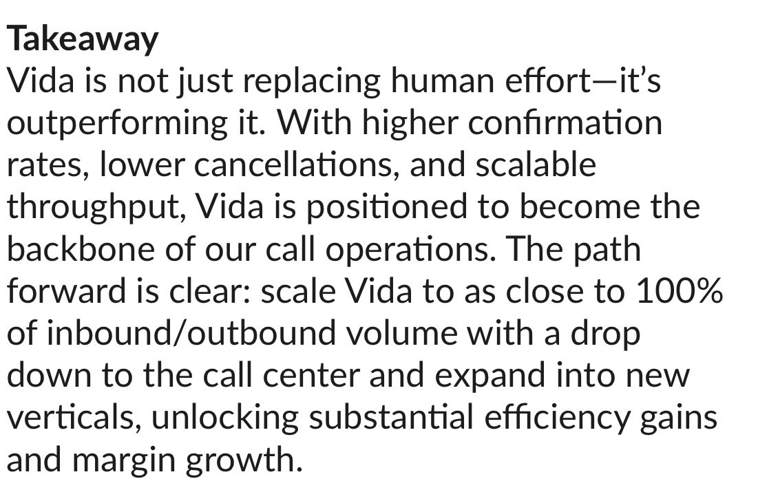 Lyle Pratt (@lylepratt) on Twitter photo Sharing a few stats provided by one of our <a href="/VIDAisAI/">Vida Global</a> larger medicare enrollment customers for an upcoming case study.
AI powered solutions like ours aren’t a fad. LLMs progress could completely stop but enterprise software will still completely change with what’s possible today. Sharing a few stats provided by one of our <a href="/VIDAisAI/">Vida Global</a> larger medicare enrollment customers for an upcoming case study.
AI powered solutions like ours aren’t a fad. LLMs progress could completely stop but enterprise software will still completely change with what’s possible today.
