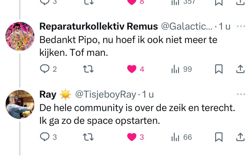 Omdat <a href="/GalacticRemus/">Reparaturkollektiv Remus</a> en <a href="/TisjeboyRay/">Ray ☀️</a> weer over de rand gaan, bezig aan een verhaal over hashtags en spoilers op X. Ze zijn altijd tricky (ja, ook naar gevoel onder Nederlanders), maar vaak ziet het er heel anders uit dan sommige spoilersjagers beweren. Morgen online.