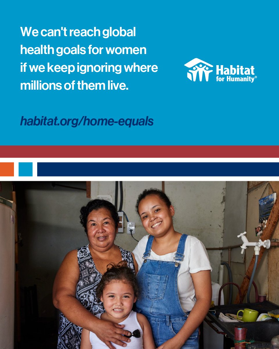 HabitatFHGB's tweet image. Join Habitat for Humanity in urging governments, donors and partners to take bold, united action on housing and women’s health, prioritising the needs of women in informal settlements.

#HomeEquals