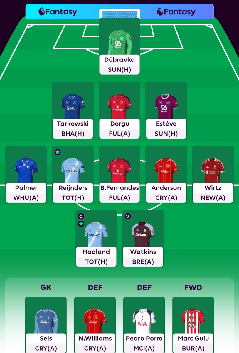 #GW2 🔒
🌍 1.9m
🔄 Roll
🪖 Haaland

Roll transfer gw2, just can't decide put the Burnley double def or NFO def, but it should be best fixture for Burnley, if skip this I think no more game I will put them ahead lol.

Let's share your team guys!

#FPL #FPLCommunity