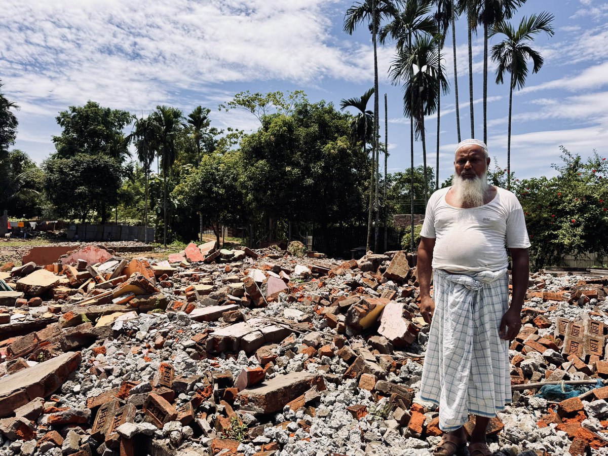 MujtabaAasif's tweet photo. What we saw was heartbreaking and deeply disturbing. In this Indian state—Assam—thousands of Muslim families are being selectively targeted. Their homes are being bulldozed. They are being pushed into inhuman, unlivable conditions. They’re isolated, not allowed to speak to outsiders, not allowed to receive help. It’s a silent emergency.
I will be sharing everything we documented in the coming posts. The world needs to know what’s happening.