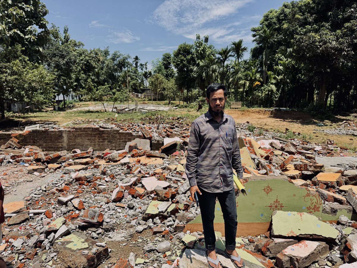 MujtabaAasif's tweet photo. What we saw was heartbreaking and deeply disturbing. In this Indian state—Assam—thousands of Muslim families are being selectively targeted. Their homes are being bulldozed. They are being pushed into inhuman, unlivable conditions. They’re isolated, not allowed to speak to outsiders, not allowed to receive help. It’s a silent emergency.
I will be sharing everything we documented in the coming posts. The world needs to know what’s happening.