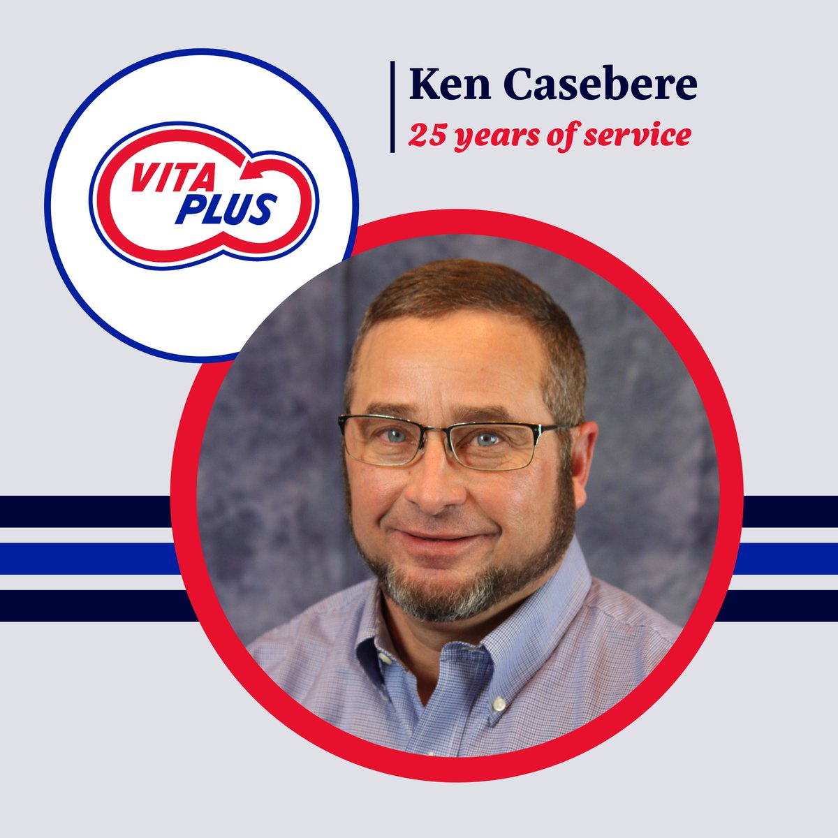 This month Ken Casebere is celebrating 25 years as an employee owner of Vita Plus. Congratulations and thanks to Ken for his dedicated service to customers in Michigan! #workwithvp