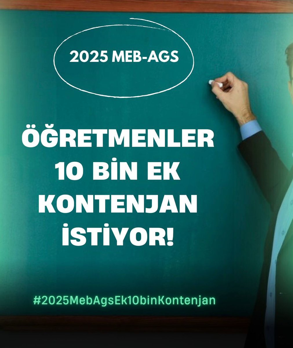 #2025MebAgsEk10binKontenjan

Çok çalıştık, kendi branşlarımızda güzel sıralamalar yaptık. Emeklerimizi görmezden gelmeyiniz, sesimize ses olunuz sayın bakanım.
<a href="/Yusuf__Tekin/">Yusuf Tekin</a> <a href="/tcmeb/">Millî Eğitim Bakanlığı</a> <a href="/RTErdogan/">Recep Tayyip Erdoğan</a> <a href="/EmineErdogan/">Emine Erdoğan</a>