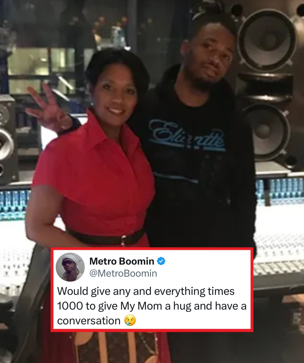 Metro Boomin opens up about how much he misses his mom, saying he would give everything just to hug her again and have a conversation 😔💔