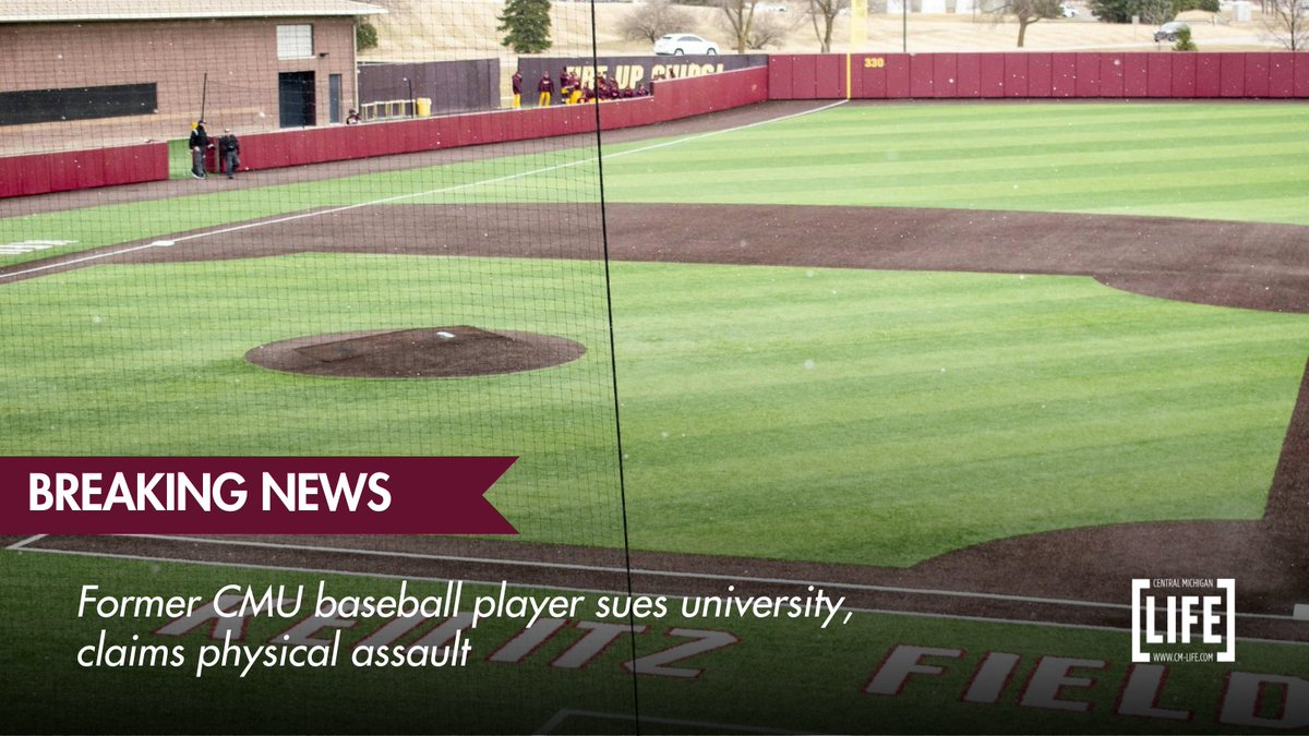 CMLIFE's tweet photo. Former Central Michigan baseball player Dean Brown has filed a lawsuit against the university, claiming he was physically assaulted by an assistant coach and later retaliated against. 

CMU's Athletic Communications said that “CMU does not comment on pending litigation.” https://t.co/KnwARus8mL