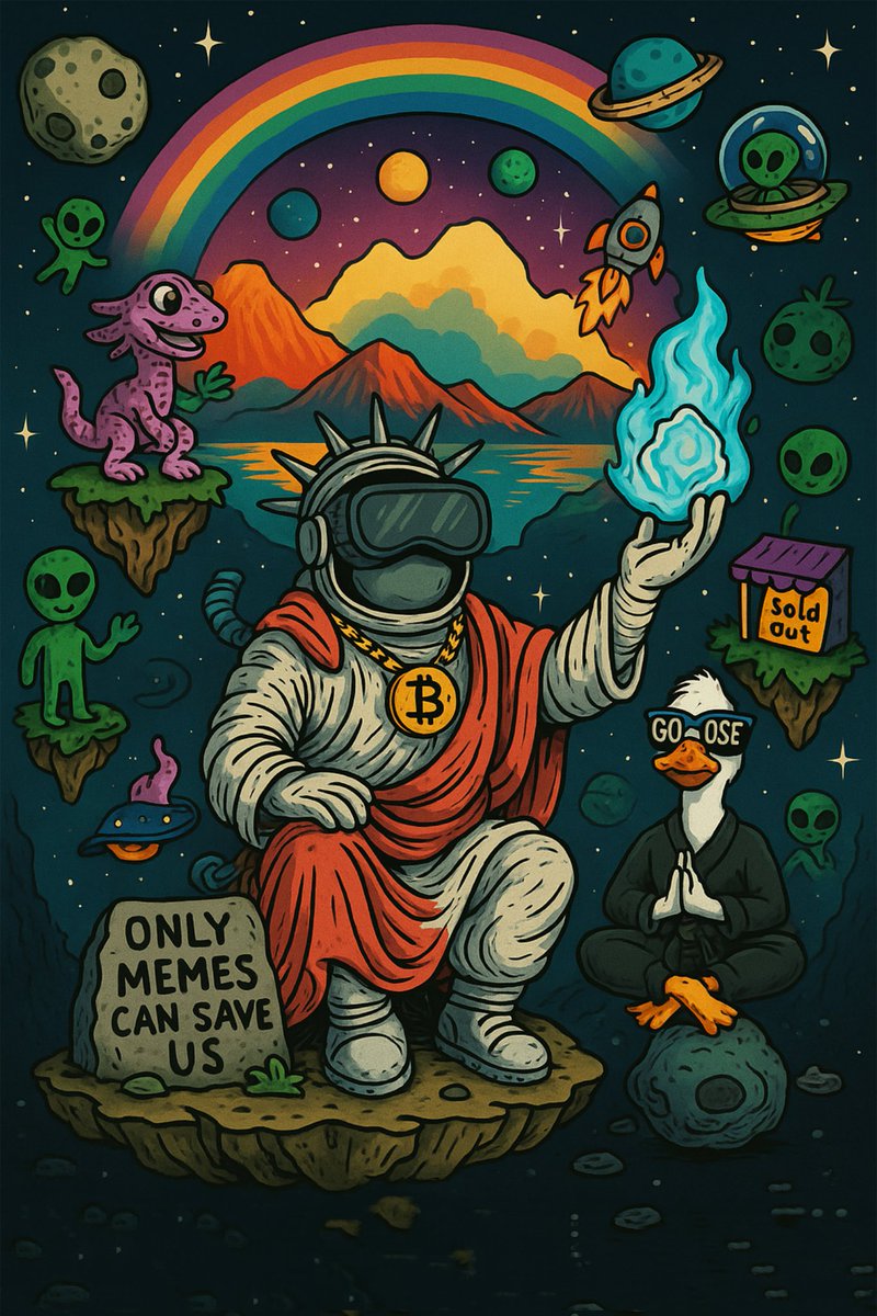 Alien_Designer's tweet image. 🚀 #MarsCitizen Alert🚀

" $GOOSE "

A duck becomes a hero.
A coin becomes a portal.
A meme becomes a timeline.

“In the age of Bitcoin, only MEMES can save us.”

1/1

#GOOSE #LifeIsGOOSE #digitalart #CryptoCommunity 

📎🔻